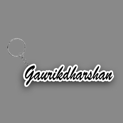 SY Gifts SYG Gaurikdharshan Name Keychain White And Black Key Chain