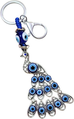 PEARLISH Big Size Evil Eye Peacock Premium Quality Keychain Key Chain