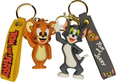 GVMart Tom & Jerry 3D Keychain Combo | Cartoon Rubber Key Ring for Kids & Gifts Key Chain