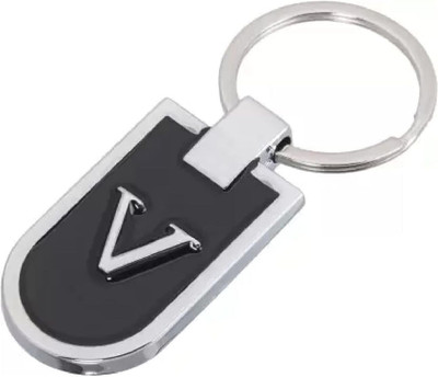 SHRI JI Stainless Steel Alphabet Letter V Keychain For Car & Bike AntiRust Keychain Key Chain