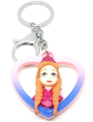 kenma Cute Princess Girl in Heart Shape Keyring; Multicolour Key Chain
