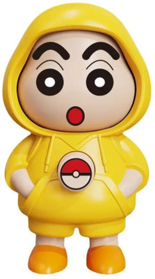 AirSoft Cute Cartoon Shinchan Yellow Hoodie Funny Expression Changing Desk Gift Toy Key Chain