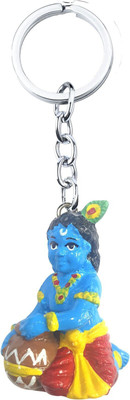 BLESSINGS PVC Sitting Makhan Matki Krishna Key Chain