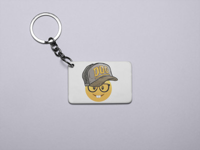 DOGAR ESSENTIALS Rabbit Teeth with a Cap Emoji- Printed Acrylic Keychains(Pack Of 2) Key Chain