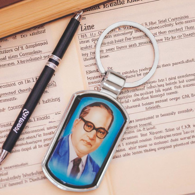 Sullery Buddhist Metal Keychain with Babasaheb Ambedkar PortraitSulleryKey2025418 Key Chain