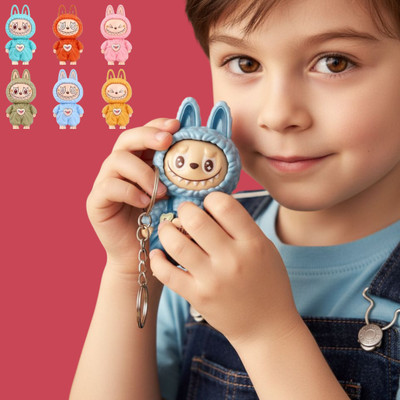 FlyTouch Cute Labubu Face Changing Keychain for Kids and Daily Gift Purpose Key Chain