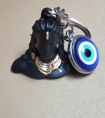 Meeko.com Keychain-Adiyogi Shiva With Evil Eye Bike 01 Key Chain