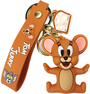 PRIMEFAIR 3D Tom & Jerry Grey Double Sided Rubber Keychain Key Chain ( Pack of 1 ) Key Chain