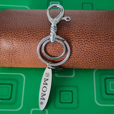 M Men Style Personlized MOM Silver Stainless Steel Bikers keychain LSKey220216 Key Chain