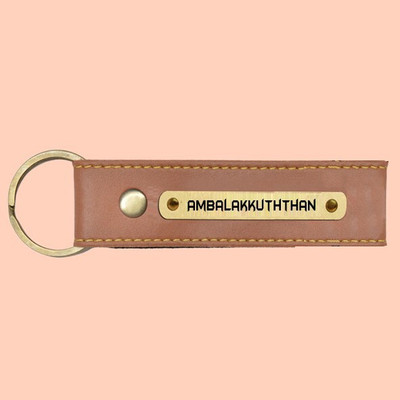 SY Gifts SYG Ambalakkuththan Name Vegan Leather Keychain Key Chain