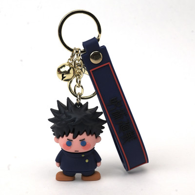 Daiyamondo Jujutsu kaisen Anime Megumi Fushiguro 3D keychain With Long Ribbon With Hook Key Chain