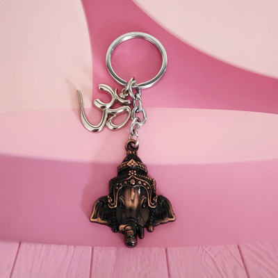 M Men Style Shree Ganesh And Om Metal Car Bike Gift Key Chain