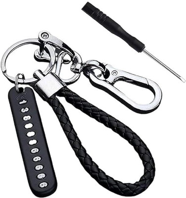 Birud Anti-Lost Car Keychain Phone Number Tag Metal Keychain Double Pendant KeyChain Key Chain