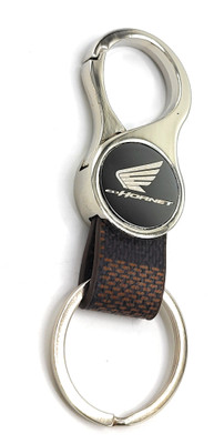 Jdp Novelty Round Shape Leather Metal Keychain for CB Hornet Bike Key Chain