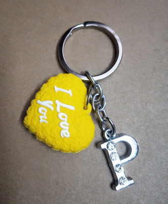 Meeko.com Keychain-Heart With P Letter Bike Key Chain 02 Key Chain