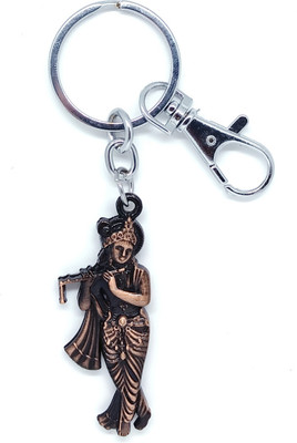 Get Fatang Lord Krishna Flute Dual Sided Keychain for Car,Bike and Home Keys(CopperAntique) Key Chain