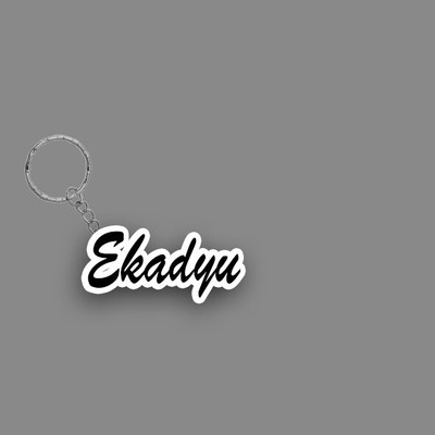 SY Gifts SYG Ekadyu Name Keychain White And Black Key Chain