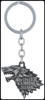 Dashify Game of Thrones House Winter is coming Stark Head 3D Silver Key Chain_ak108 Key Chain