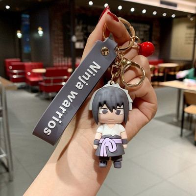 Mubco Naruto Sasuke Uchiha 3D Keychain Strap Charm & Hook PVC Anime Cartoon ModelGift| Key Chain