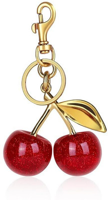 SR CREATION Glitter Cherry Bag Charm with Key Ring and Clip- key Chain For Girls Key Chain Key Chain