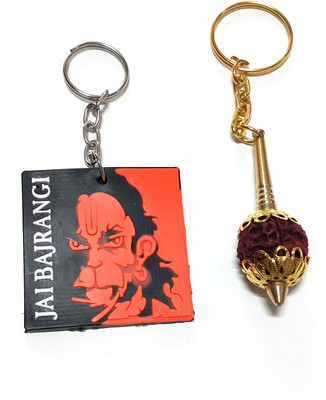 ShopTop rudraksha gada and orange rubber key chain for unisex Key Chain