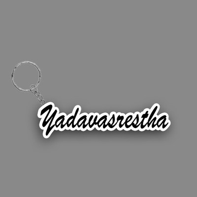 SY Gifts SYG Yadavasrestha Name Keychain White And Black Key Chain