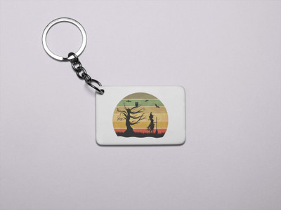 Tulip Art Halloween graveyard -Witch- -Printed acrylic Keychain(Pack Of 2) Key Chain