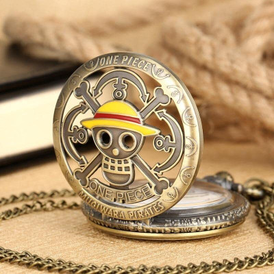 gtrp One Piece Premium Pocket Watch Metal Keychain Retro Vintage for Key Chain