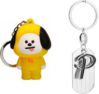 Newview CHIMMY P BLADE ALPHABET BTS Army Characters 3D Rubber Keychain and Keyring Key Chain