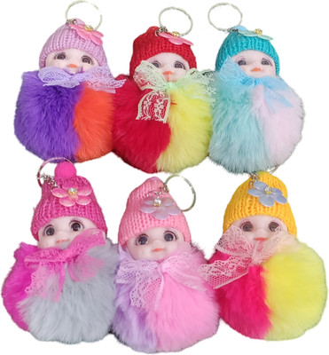 khushienterprice Pack of 2 Random Color Color full Dolls Key Chain