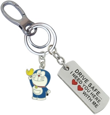 SHOKY LOOKS Premium Quality Drive Safe With Mini Doramon Locking Lock Decorate Your Keys Key Chain