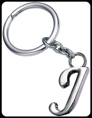 gtrp Trendy-Alphabet Letter J Metal Keychain Key Chain