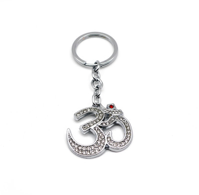 TORPPEZA Stainless steel Silver Colour Om Keychain | Keyring Key Chain