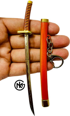 GKM Anime Unsharped Samurai Katana Keychain & Scabbard zoro Demon Slayer (Type - 29) Key Chain