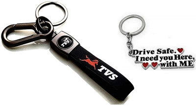 Mistazzo Tvs metal hook leather strap with drive safe keyring for jupiter boys girls Key Chain