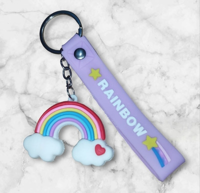 NUT E MONKEY Cute rainbow keychain for men women pack of 1 Key Chain