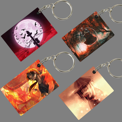 Replix Premium (Pack of 4) Naruto Itachi Anime Printed Keychain ( Itachi-kc ) Key Chain