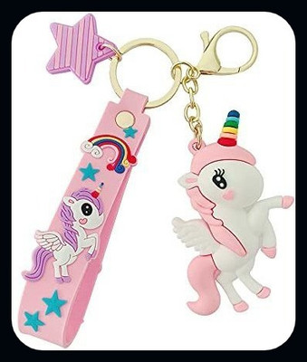 BBG BBG_Cute Unicorn 3D Heavy Key chains and Key ring Holders Pink (Single Piece)-A Key Chain