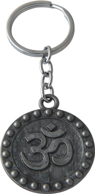 BLESSINGS Om Metal Grey Antique Key Chain
