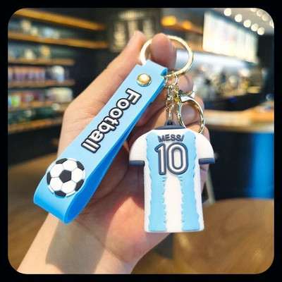 Jainzon Messi blue jersey 3D rubber Keychain with strap | Football Keychain-S581 Key Chain