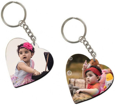 THE HATKE STORE Premium Custom Kids Photo Keychain Heart Shape For Birthday Love P4 Key Chain
