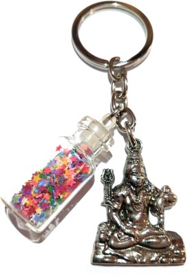 ShopTop Glitter bottle with Shiv ji keyring for men and women Key Chain