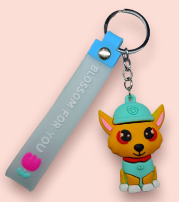 YuNiesto Appealing & Lightweight 3D Rubber Keyring (Dog with Cap Character) Key Chain