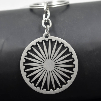 Abhiora Fashion Religious Dharma Chakra Stainless steel Keychain for Men and Women Key Chain