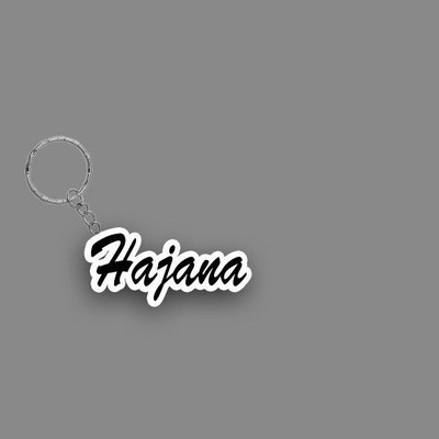Prihit NEW_BBG Hajana Name Keychain White And Black Key Chain