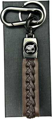 FLAMBE New activa Brown Cross Design Belt Keychain Key Chain