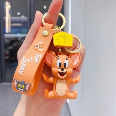 WorldForU Cute Cartoon Jerry The Mouse 3D Silicone Miniature Key Chain