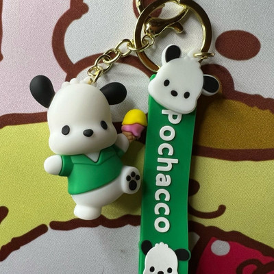 SHRI JI Cute Dog PVC Rubber Keychain and Keyring GREEN Key Chain