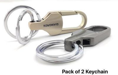 JUST MOD Qiangren Car keychain Stylish Heavy duty stainless steel Keychain (Pack of 2) Key Chain