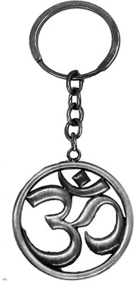 AFH Om Religious Sign Gifting Grey Metal Charm keychain for Men and Women Key Chain